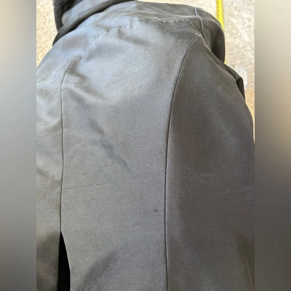 Talbot's Pure Silk One Button Blazer Jacket Cropped Black Size 6 - Picture 11 of 11